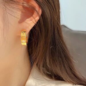 KDY01 Cartier CNC Wide Edition Single Diamond LOVE Ear Beats
