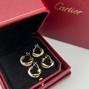 KDY10 Cartier Trinity Interlocking Earrings
