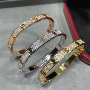 KDY28 Cartier wide-band bracelet with pavé-set diamonds