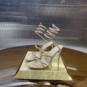 Rene Caovilla Open-toe crisscross rhinestone-encrusted high heels XZ150