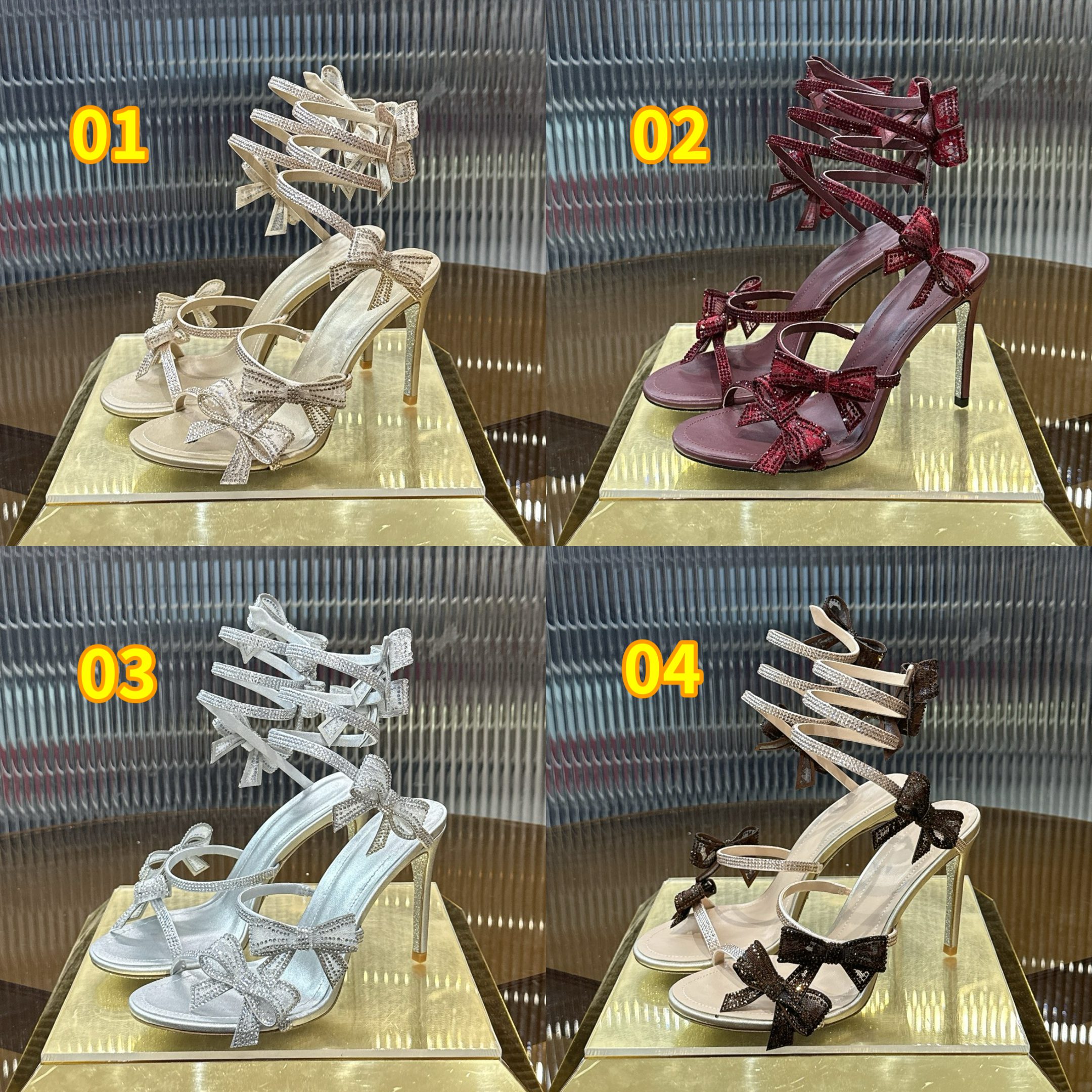 Rene Caovilla Margot Butterfly Snake Strappy Crystal Sandals XZ190 - Image 2