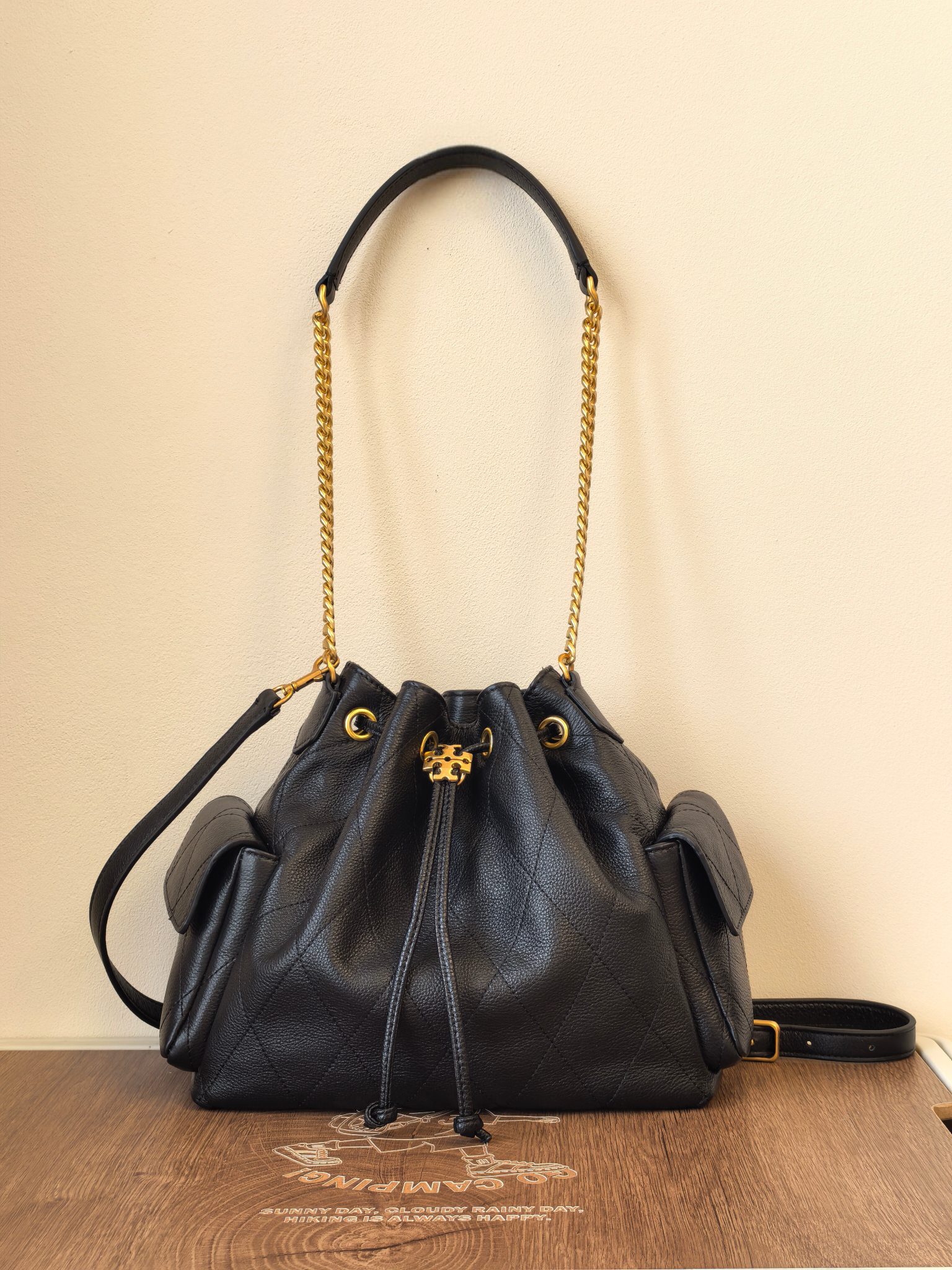 TB Charlie Quilted Drawstring Shoulder Bag - Image 2