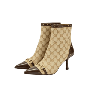 Gucci 26WF New Pointed-Toe Ankle Boots with Metal Heels